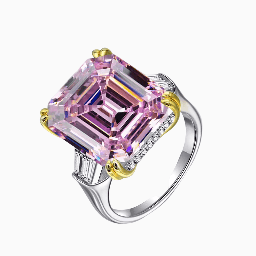 9.52 Carat, Fancy Pink, Asscher Cut Cocktail Ring - MargalitRings