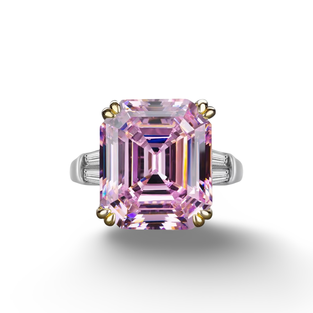 9.52 Carat, Fancy Pink, Asscher Cut Cocktail Ring