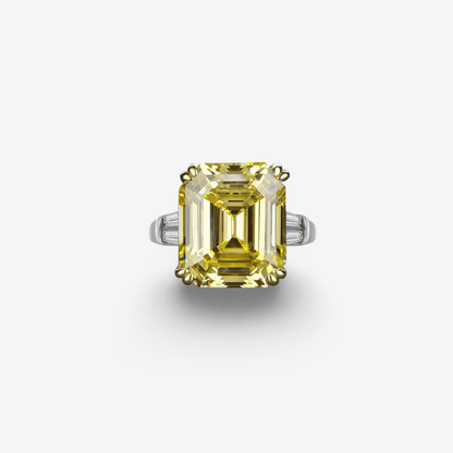9.52 Carat, Fancy Yellow, Asscher Cut Cocktail Ring - MargalitRings