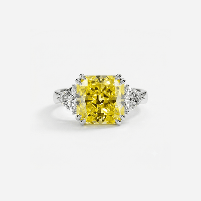 9.52 Carat, Fancy Yellow, Princess Cut, Cocktail Ring - MargalitRings