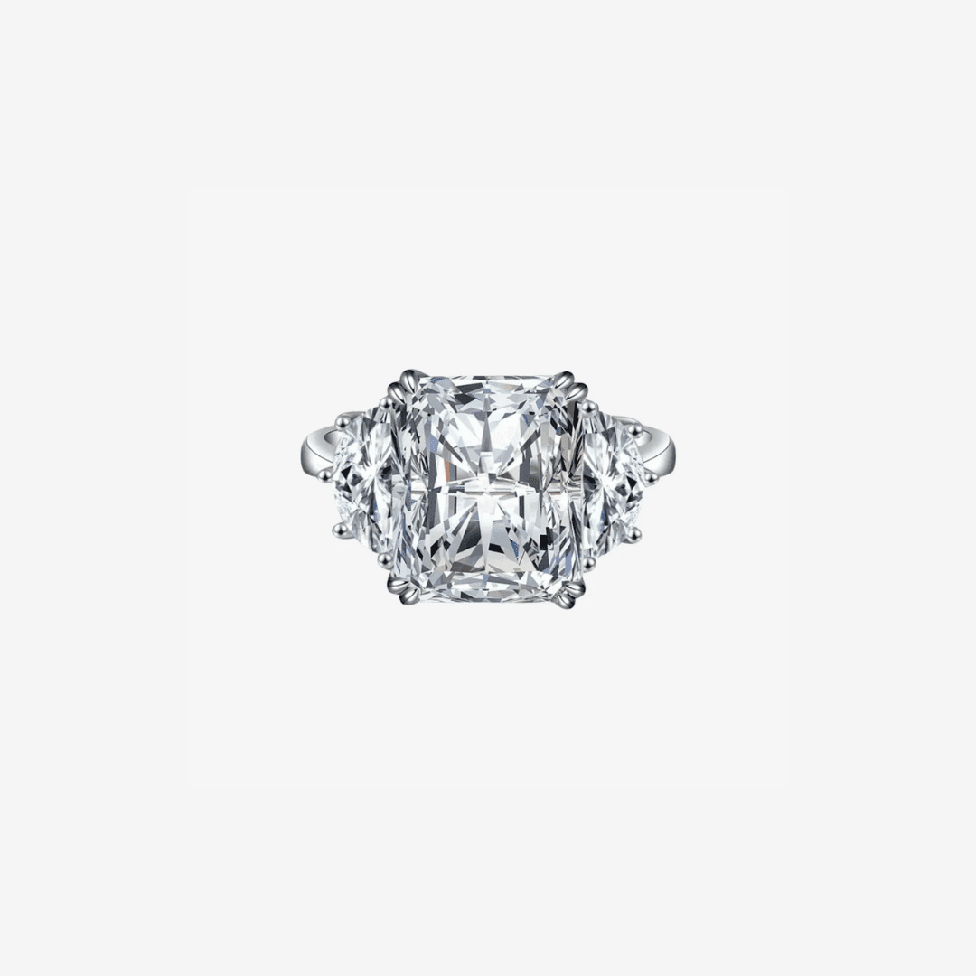 9 Carat, Colourless Radiant Cut Cocktail Ring - MargalitRings