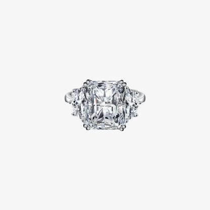 9 Carat, Colourless Radiant Cut Cocktail Ring - MargalitRings