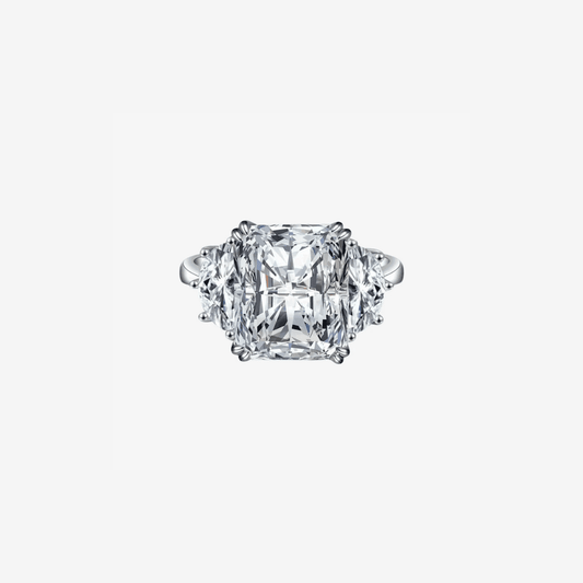 9 Carat, Colourless Radiant Cut Cocktail Ring - MargalitRings