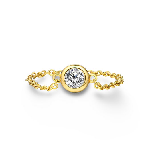 Bezel Set Solitaire Ring, Yellow Gold