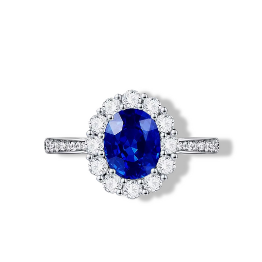 Blue Sapphire Engagement Ring, 2 Carats