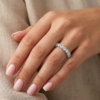 Classic Eternity Ring, Moissanite, 925 Sterling Silver
