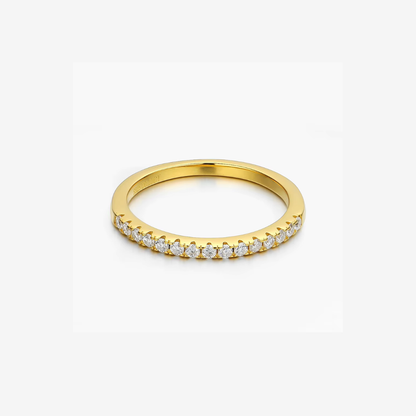 Classic Moissanite Diamond Eternity Ring, Yellow Gold Half Band