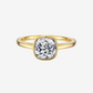  Cushion Cut, Bezel Set, Engagement Ring, 2 Carats, Gold