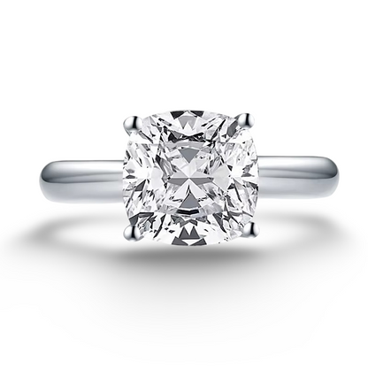 Cushion Cut Engagement Ring, 3 Carats, Sterling Silver