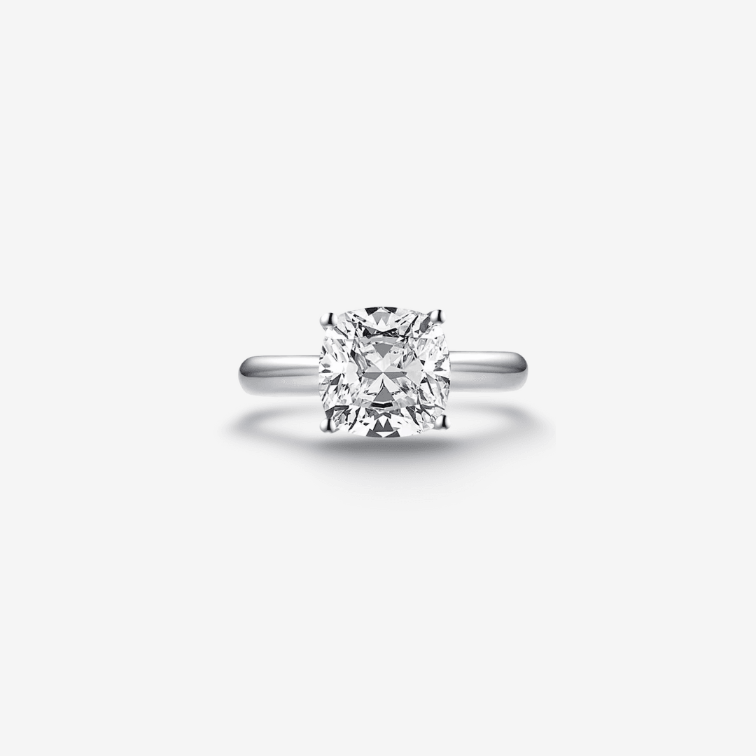 Cushion Cut Engagement Ring, 3 Carats, Sterling Silver - MargalitRings