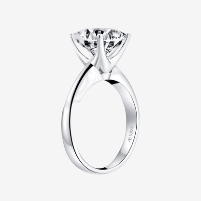 Cushion Cut Engagement Ring, 3 Carats, Sterling Silver - Margalit Rings