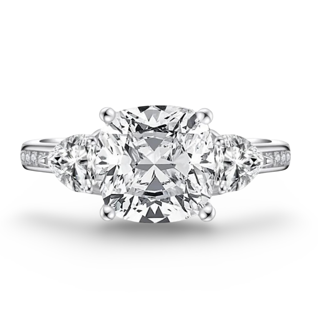 Cushion Cut Engagement Ring, 5 Carats, Demi Channel Set