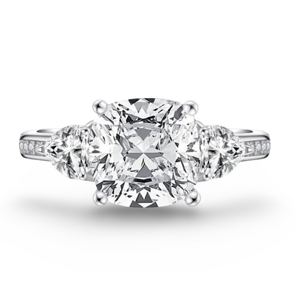 Cushion Cut Engagement Ring, 5 Carats, Demi Channel Set