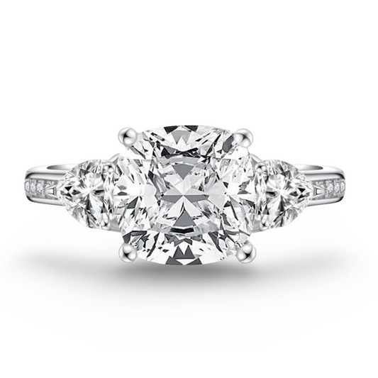 Cushion Cut Engagement Ring, 5 Carats, Demi Channel Set