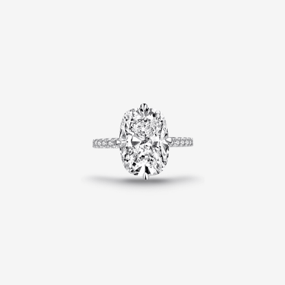 Cushion Cut Engagement Ring, 6 Carats, Halo, Silver - MargalitRings