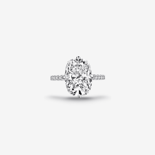Cushion Cut Engagement Ring, 6 Carats, Halo, Silver - MargalitRings