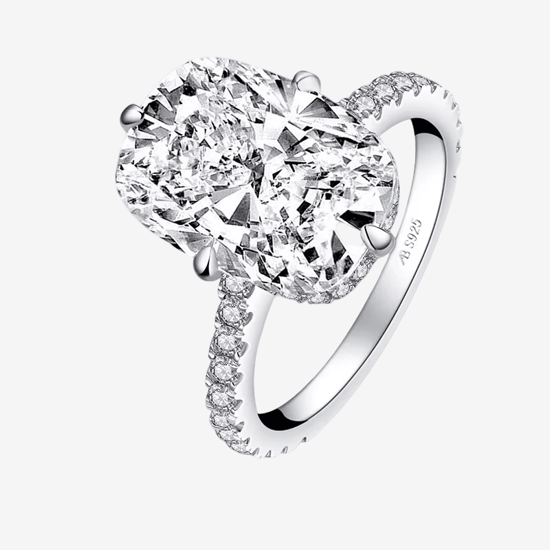 Cushion Cut Engagement Ring, 6 Carats, Halo, Silver - MargalitRings