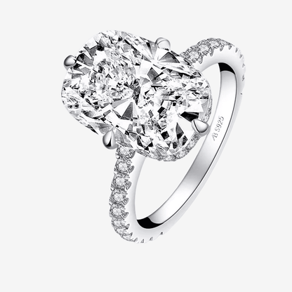 Cushion Cut Engagement Ring, 6 Carats, Halo, Silver - MargalitRings