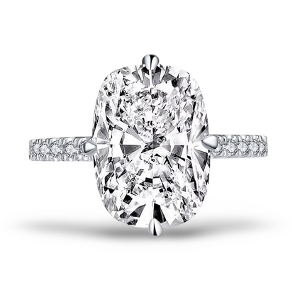 Cushion Cut Engagement Ring, 6 Carats, Halo, Sterling Silver