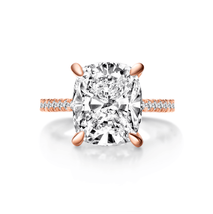 Cushion Cut Engagement Ring, 6 Carats, Rose Gold - MargalitRings