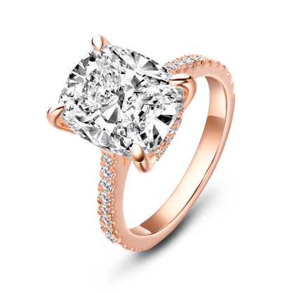 Cushion Cut Engagement Ring, 6 Carats, Rose Gold - MargalitRings