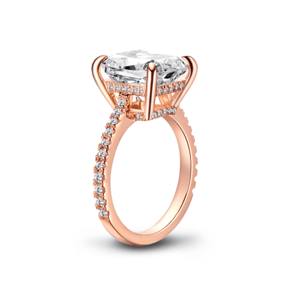 Cushion Cut Engagement Ring, 6 Carats, Rose Gold - Margalit Rings