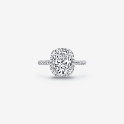 Cushion Cut Halo Engagement Ring, 4 Carats - MargalitRings