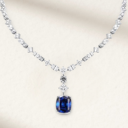 Cushion Cut Sapphire Pendant
