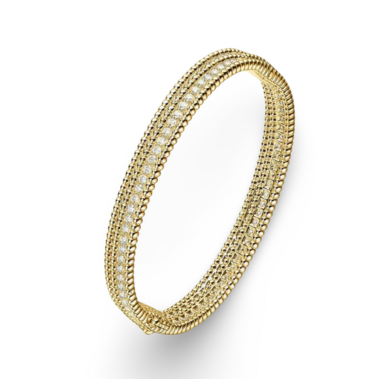 Diamond 1 Row Bangle, Yellow Gold