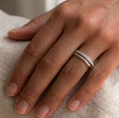 Double Band Eternity Ring, Silver
