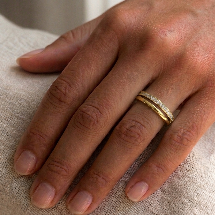 Double Band Eternity Ring, Yellow Gold
