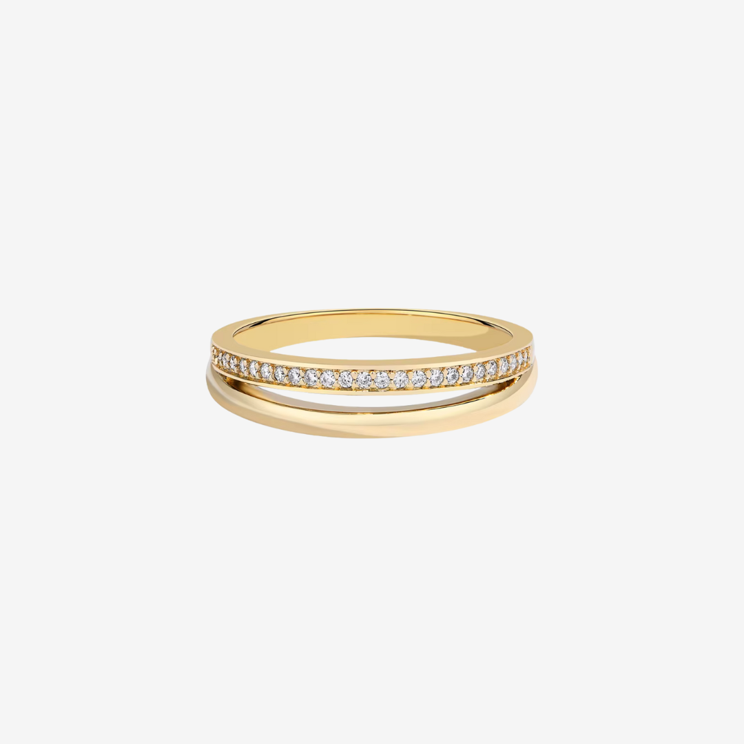 Double Band Stackable Wedding Band in Gold by Margalit
