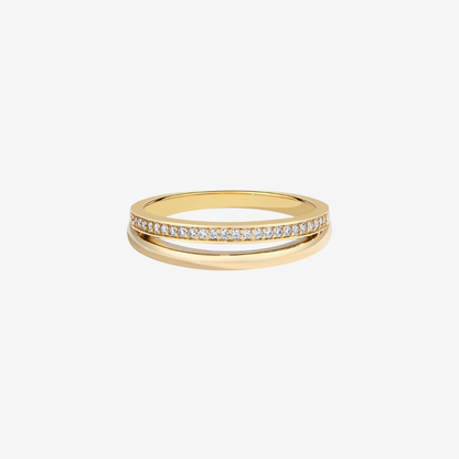 Double Band Stackable Wedding Band in Gold by Margalit