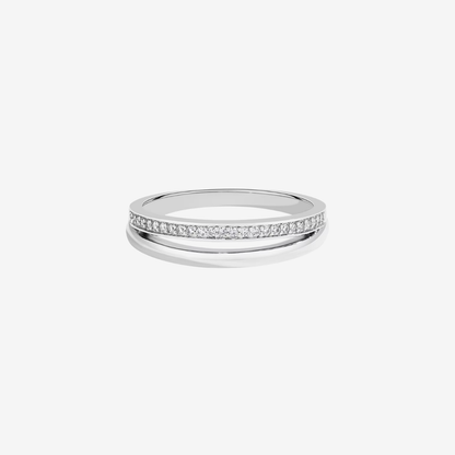 Double Band Stackable Wedding Band in Sterling Silver by Margalit