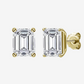 Emerald Cut, Yellow Gold, Bridal, Wedding Day Studs