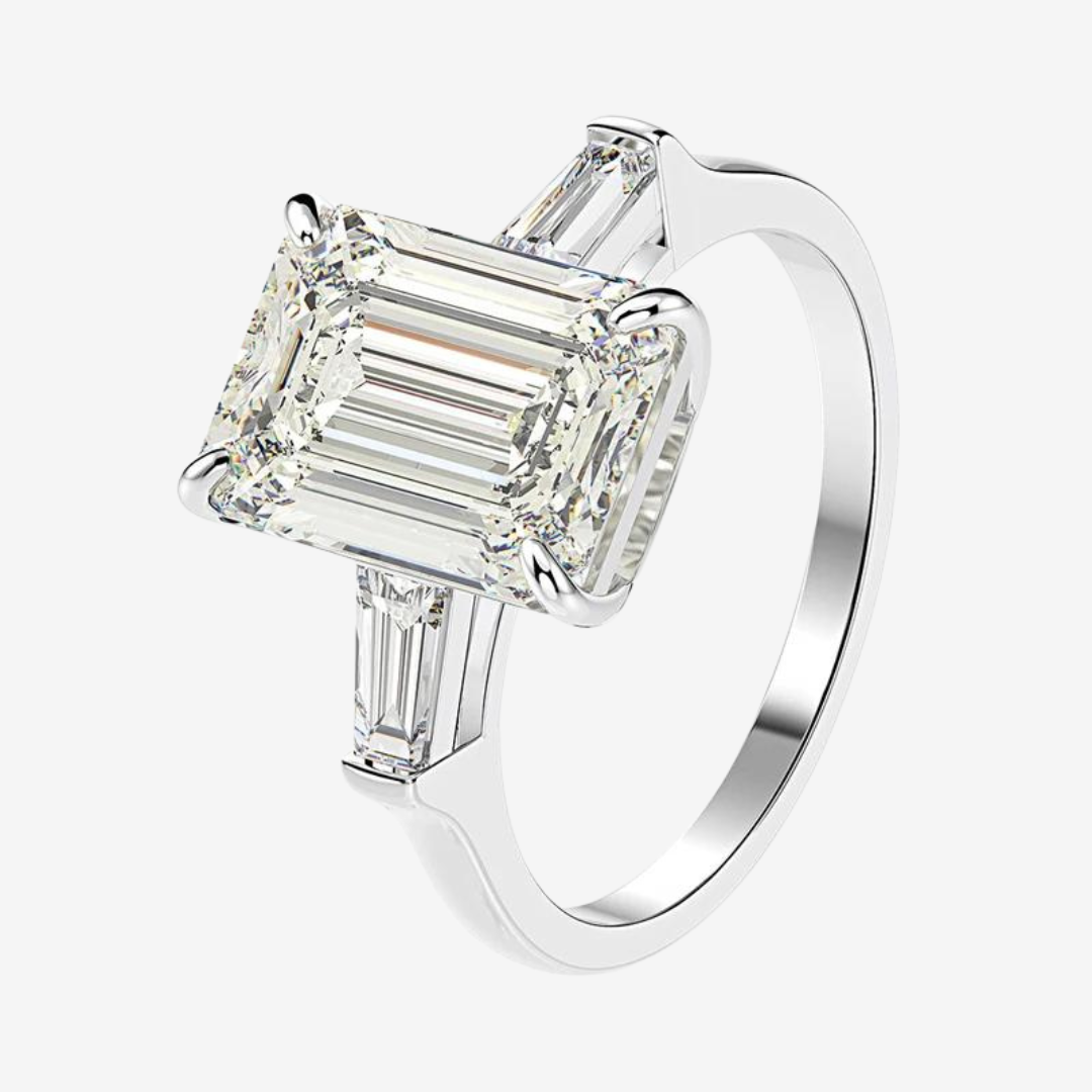 Emerald Cut, lab made, Engagement Ring, 5 Carats