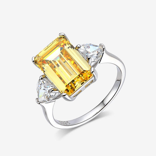 Fancy Yellow Emerald Cut Cocktail Ring, 3Carats - Margalit Rings