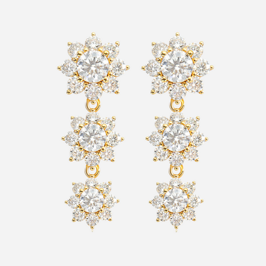 Floral Shape, Waterdrop Wedding Earrings by Margalit Rings