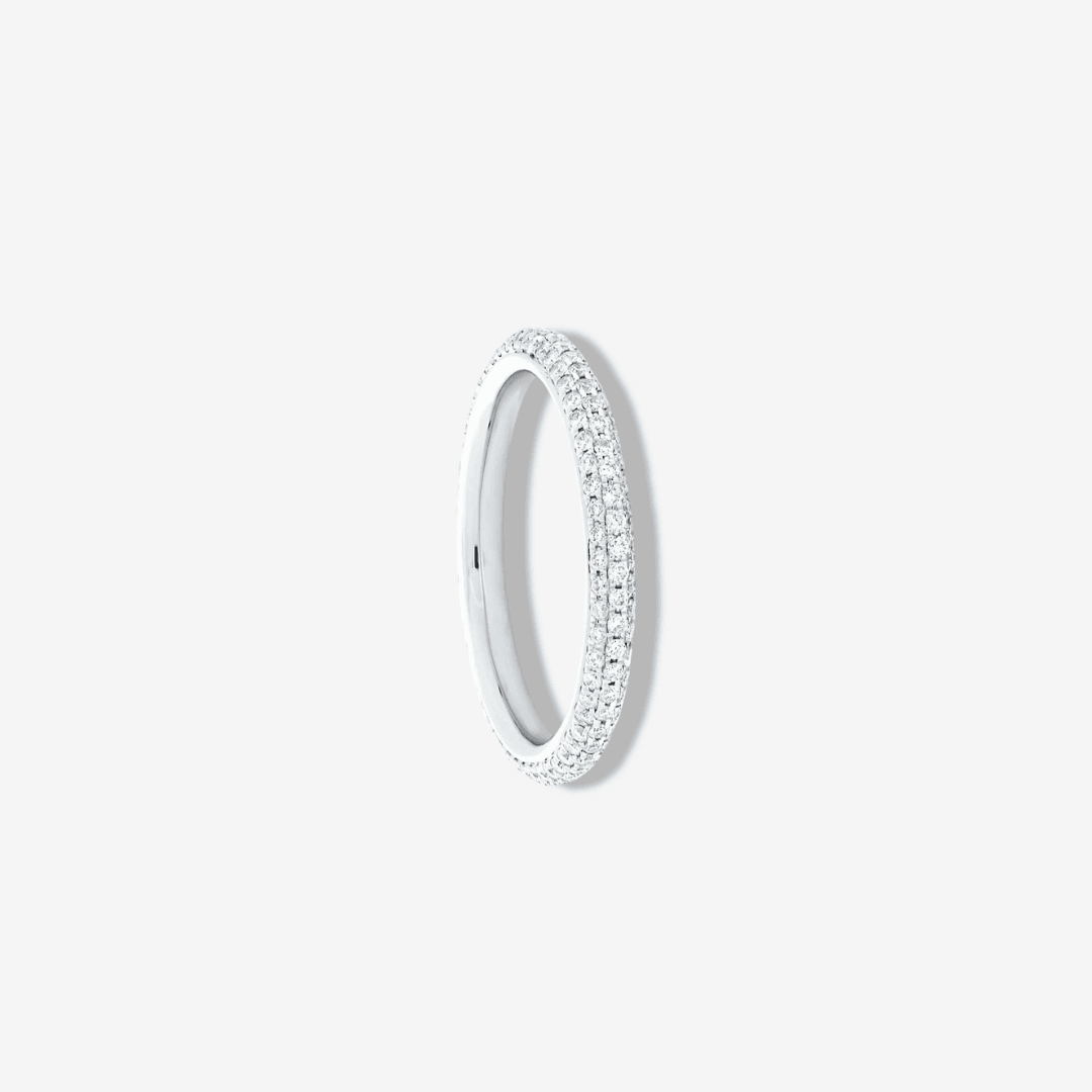 Frida Aasen Eternity Ring, 3 Row Micro Pave - MargalitRings
