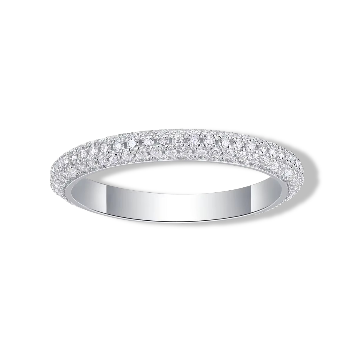 Frida Aasen Wedding Ring 3 Row Pave Sterling Silver - Side