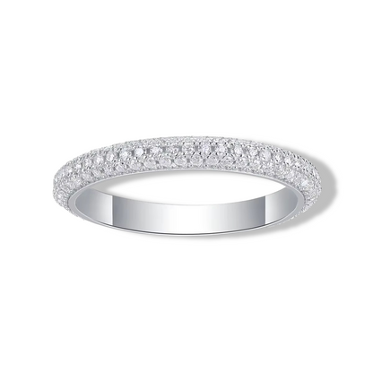 Frida Aasen Wedding Ring 3 Row Pave Sterling Silver - Side