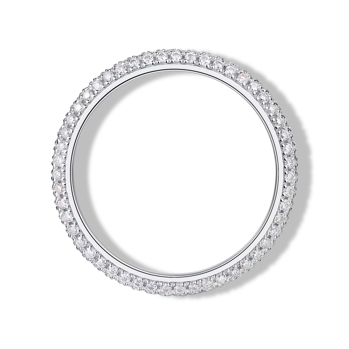 Frida Aasen Wedding Ring 3 Row Pave Sterling Silver 