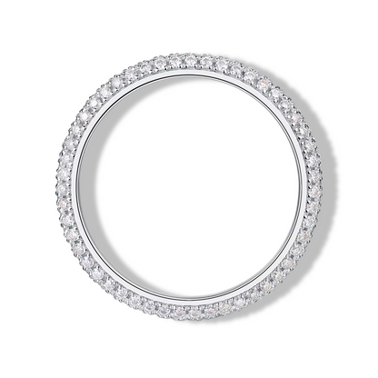 Frida Aasen Wedding Ring 3 Row Pave Sterling Silver 