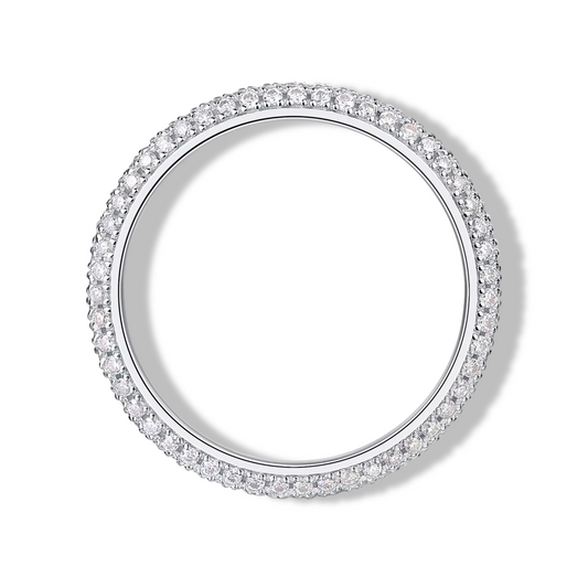 Frida Aasen Wedding Ring 3 Row Pave Sterling Silver 