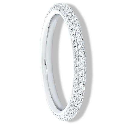 Frida Aasen Wedding Ring 3 Row Pave Sterling Silver = Front