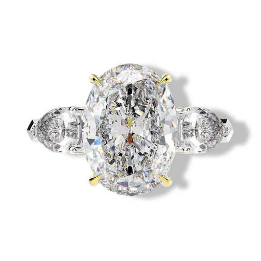 Frida Oval Cut Engagement Ring, Sterling Silver, 4 Carats