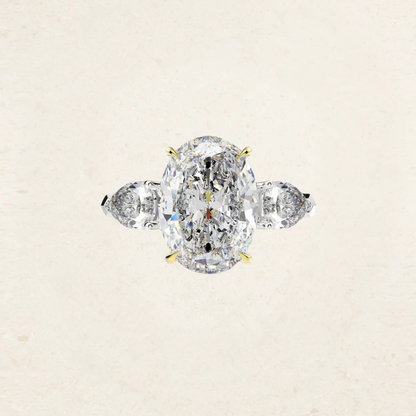 Frida Oval Cut Engagement Ring, Sterling Silver, 4 Carats