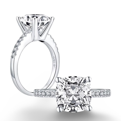 Cushion Cut Engagement Ring, 3.25 Carats