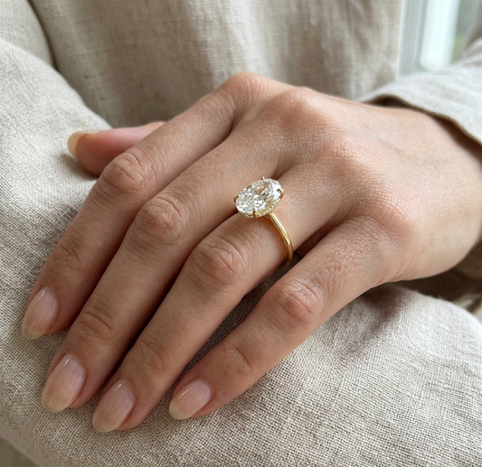 Hailey Bieber Engagement Ring, Oval Cut Ring, 6 Carats