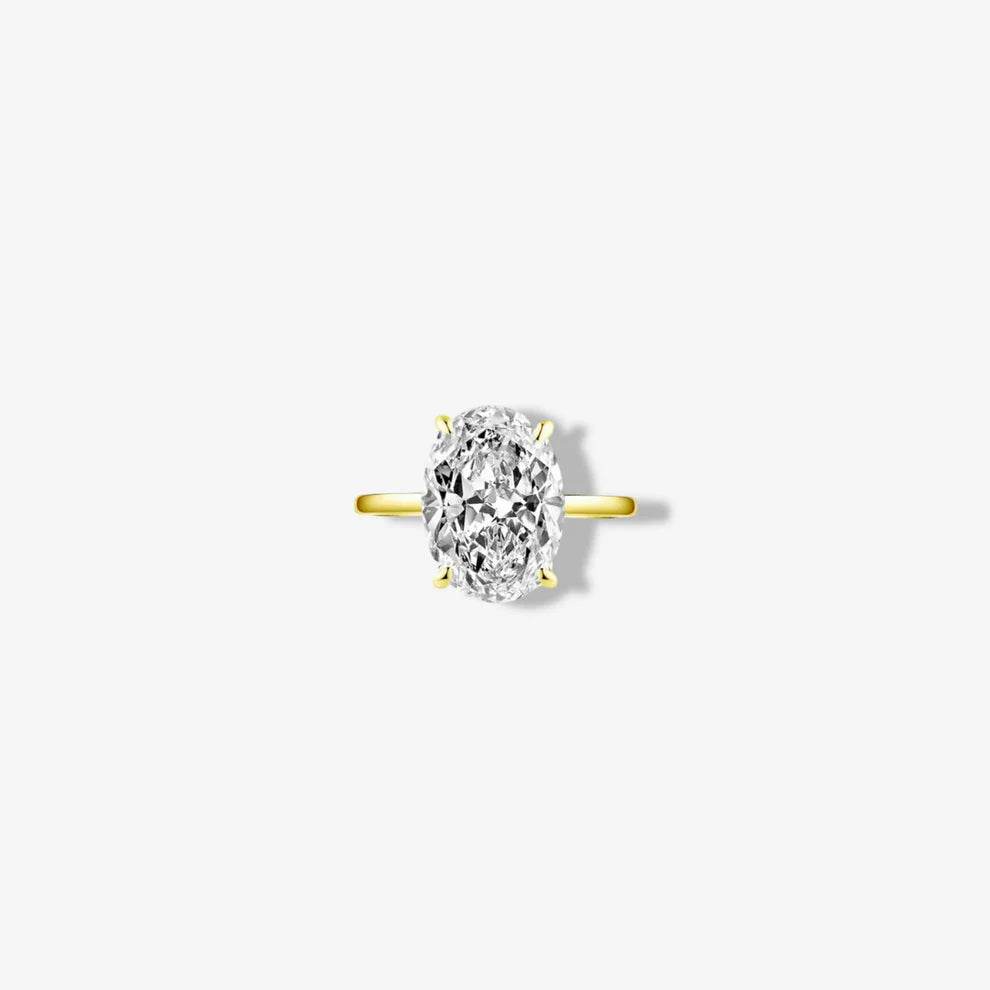 Hailey Bieber Engagement Ring, Oval Cut Ring, 6 Carats, Gold - MargalitRings